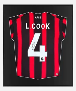 Framed Lewis Cook Signed Shirt, AFC Bournemouth Home [Lite]