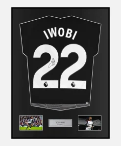 Framed Alex Iwobi Signed Fulham Shirt 2023-24 Third away [Classic]