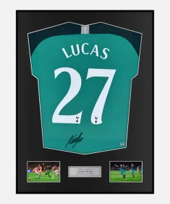 Framed Lucas Moura Signed Tottenham Hotspur Shirt 2018-19 Third away [Classic]