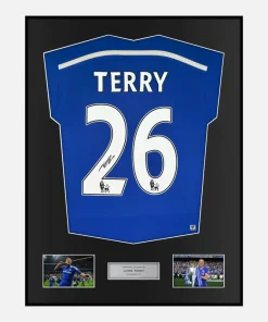Framed John Terry Signed Chelsea Shirt 2014-15 Home [Classic]