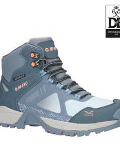 HI-TEC WOMENS V-LITE PSYCH WALKING BOOTS - DARK TURQUOISE/BLUE/PINK