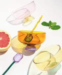 Ela Glass Ice Cream Bowl Coupes & Spoon