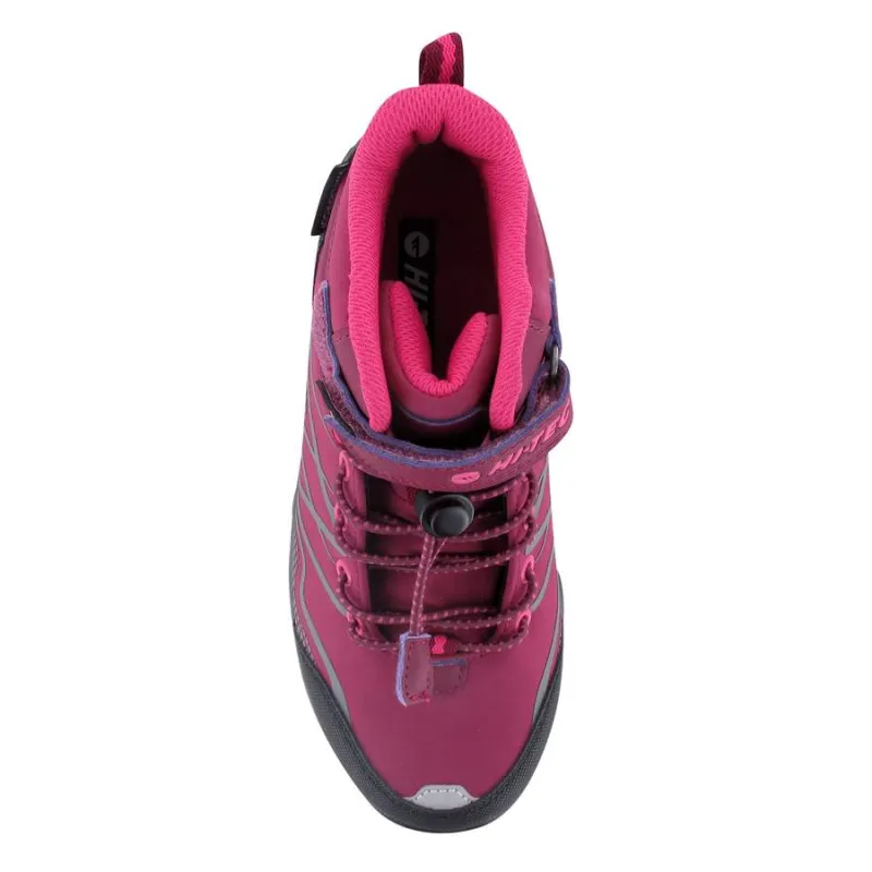 HI-TEC JUNIOR GIRLS BLACKOUT MID WALKING BOOTS - DARK ROSE/FUCHSIA - Image 2
