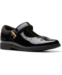 Clarks Girls Shoe Lock Magic K. Black Patent