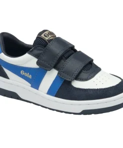 Gola Boys Trainer Hawk Strap White/Navy/Blue