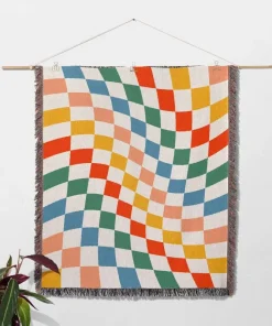 Rainbow Checkered Throw