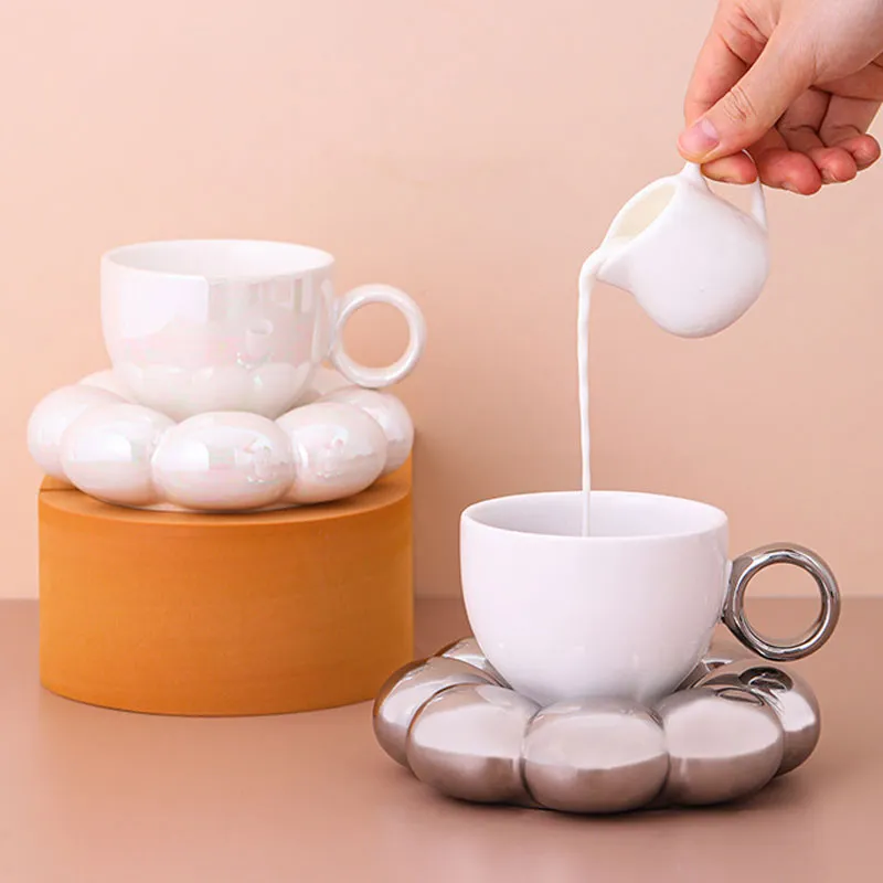 Love Me Flower Ceramic Cup & Saucer Set - Image 2