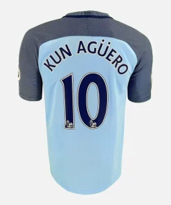 2016-17 Manchester City Home Shirt Aguero 10 [Excellent] L