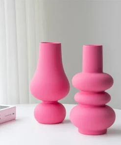 Fuchsia Abstract Ceramic Vase