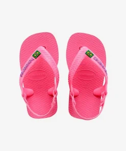HAVAIANAS TODDLER BRASIL LOGO FLIP FLOPS CRYSTAL ROSE