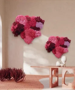 Moss Cloud Mixed Pile Wool Area Rug and Tapestry