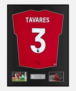 Framed Nuno Tavares Signed Nottingham Forest Shirt Home Red [Classic]