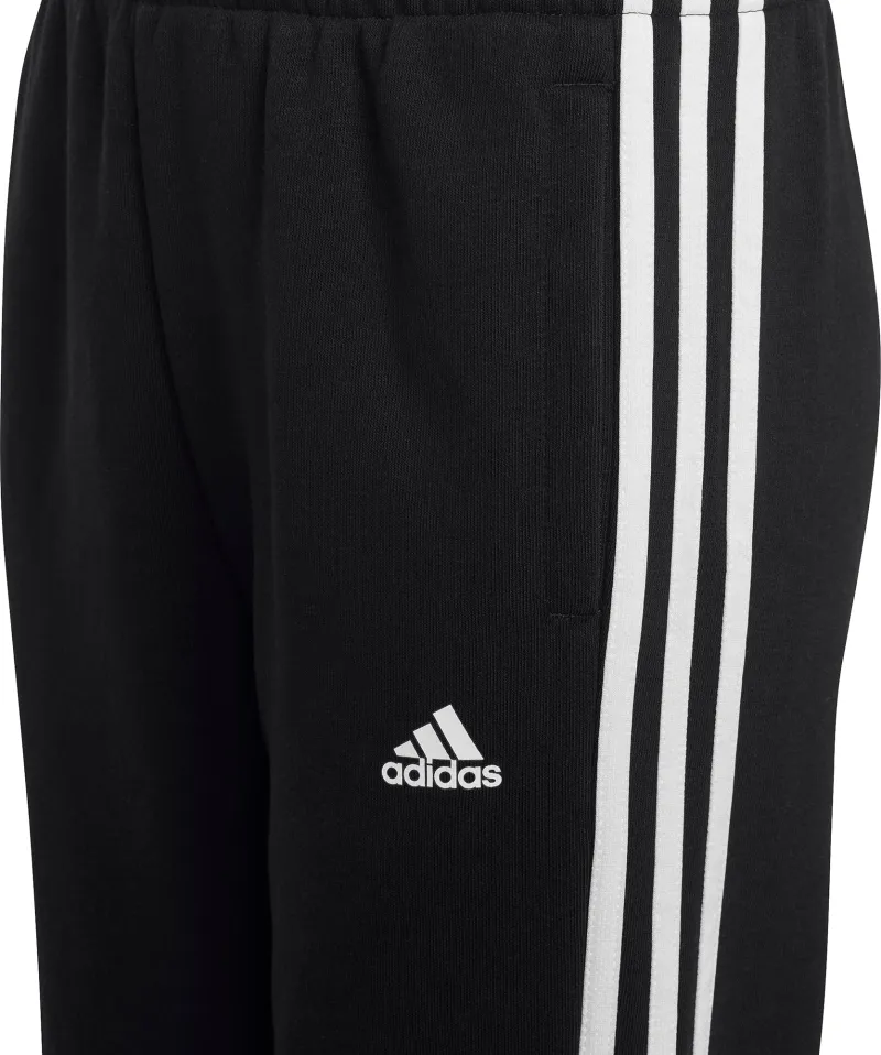 adidas Essentials 3 Stripes Junior Fleece Joggers - Black - Image 3