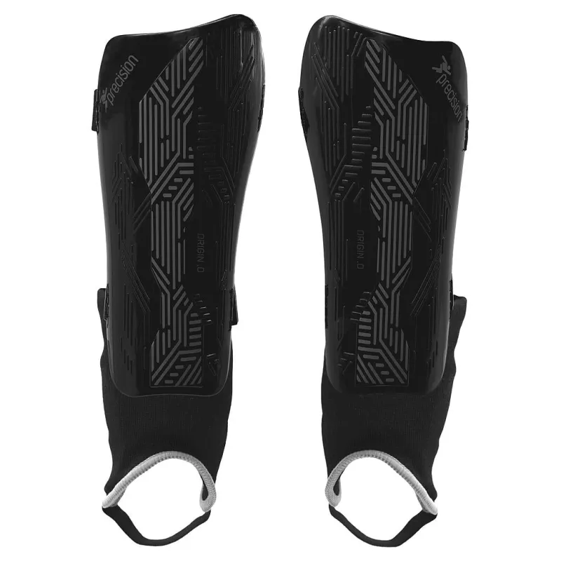 PRECISION ORIGIN.0 FOOTBALL SHIN & ANKLE GUARD - BLACK/BLACK
