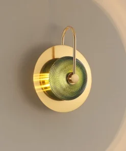 Cleo Engraved Glass & Brass LED Wall Light