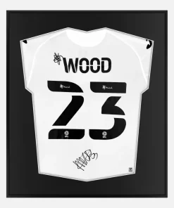 Framed Nathan Wood Signed Shirt, Swansea City Home [Lite]