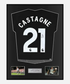 Framed Timothy Castagne Signed Fulham Shirt 2023-24 Third away [Classic]