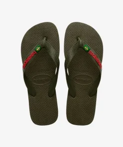 HAVAIANAS BOYS BRASIL LOGO FLIP FLOPS GREEN