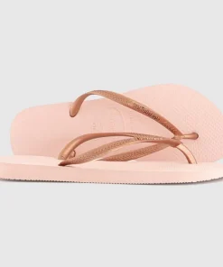 HAVAIANAS GIRLS SLIM FLIP FLOPS PINK
