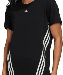adidas TrainIcon 3 Stripes Short Sleeve Womens Training Top - Black