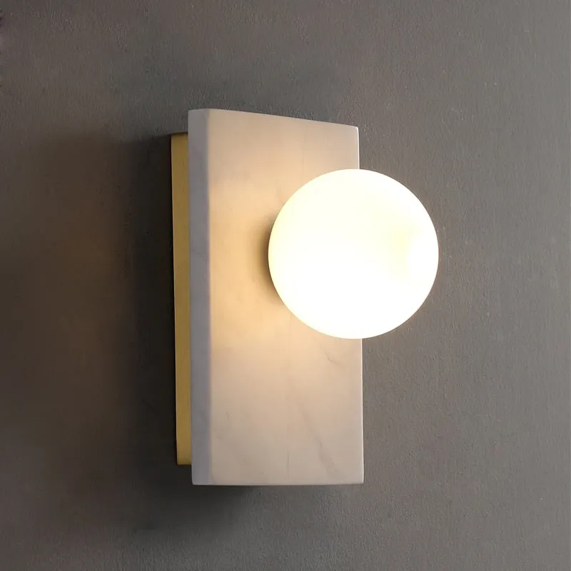 Marble & Brass Luxury LED Wall Light - Image 2