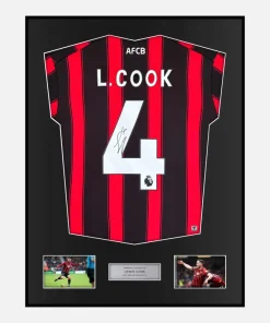 Framed Lewis Cook Signed Bournemouth Shirt Home 2023-24 [Classic]