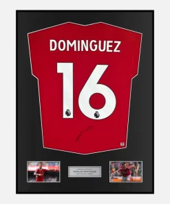 Framed Nicolás Domínguez Signed Nottingham Forest Shirt Home Red [Classic]