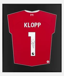 Framed Signed Klopp Shirt, Liverpool Home [Lite]