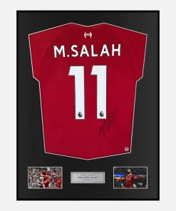 Framed Mohamed Salah Signed Liverpool Shirt 2018-19 Home [Classic]