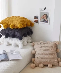 Ruffles and Poms Cushion Cover - Final Sale