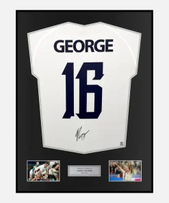 Framed Jamie George Signed England Rugby Shirt 2023 World Cup [Classic]