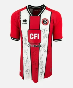 Squad Signed Sheffield United Shirt 2023-24 Home [17 Autographs]