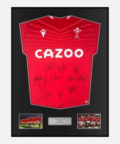 Framed Squad Signed Wales Rugby Shirt Home [Classic]