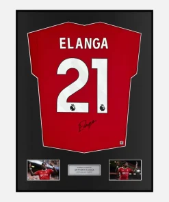 Framed Anthony Elanga Signed Nottingham Forest Shirt Home Red [Classic]