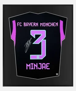 Framed Kim Min-jae Signed Shirt, Bayern Munich Black Away [Lite]