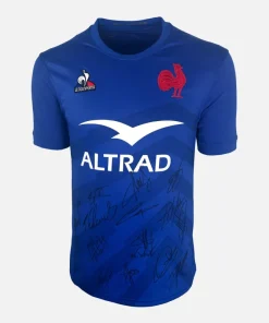 Squad Signed France Rugby Shirt 2022-23 Home [15 Autographs]