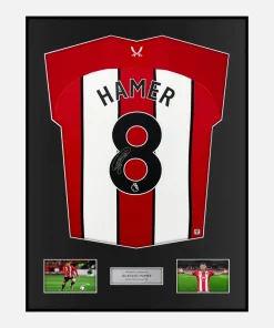 Framed Gustavo Hamer Signed Sheffield United Shirt 2023-24 Home [Classic]
