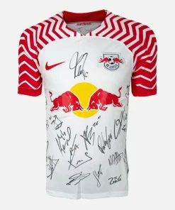 Squad Signed RB Leipzig Shirt 2023-24 Home [19 Autographs]