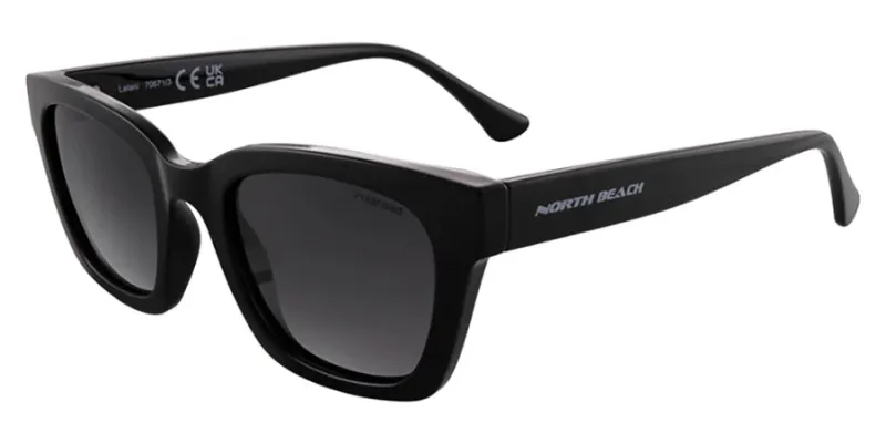 NORTH BEACH LALANI SUNGLASSES SHINY BLACK GREY POLARISED