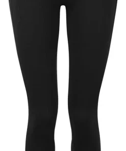 LADIES RIBBED SEAMLESS LEGGINGS - BLACK