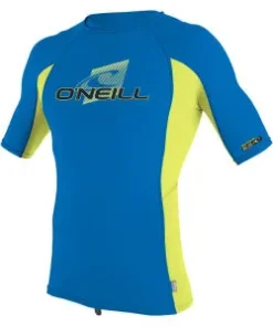 ONEILL YOUTH PREMIUM SHORTSLEEVE RASH GUARD  OCEAN/ELECTRIC