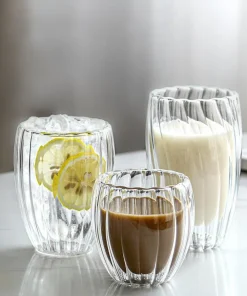 Swirl Double Layer Ripple Glass Cup