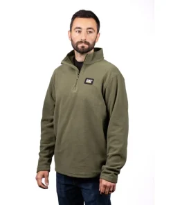 Caterpillar Cat Microfleece Quarter Zip Chive