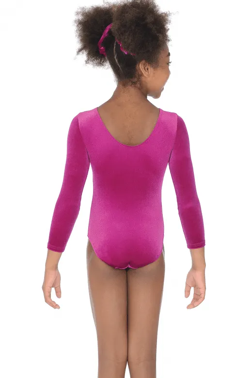 THE ZONE GYMNASTICS TIARA CRYSTAL LONG SLEEVED LEOTARD - CERISE - Image 2