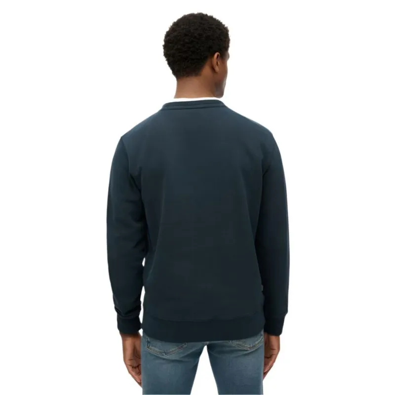 Superdry Mens Essential Logo Crew Sweatshirt Eclipse Navy - Image 3