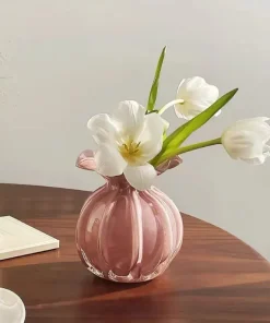 Blown Glass Ruffle Vase