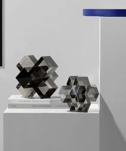 Geometric Square Crystal Cross Statue