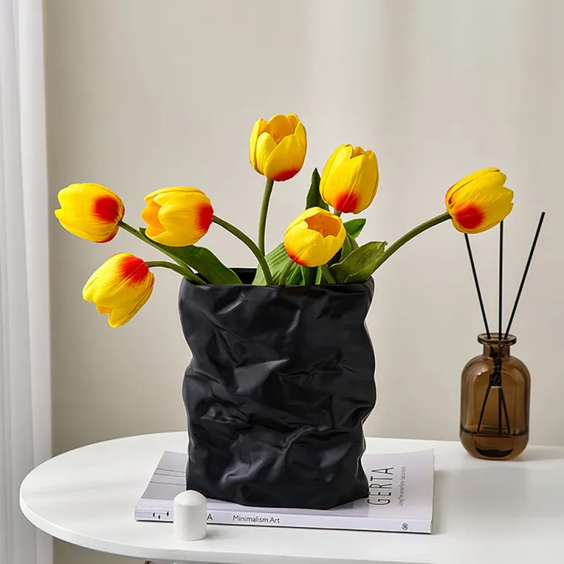 Paper Bag Whimsical Ceramic Vase - Image 3