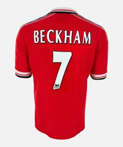 1998-00 Manchester United Home Shirt Beckham 7 Treble 1999 [Excellent] XL