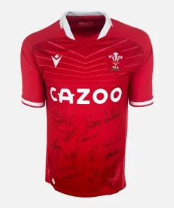 Squad Signed Wales Rugby Shirt 2021-22 Home [14 Autographs]